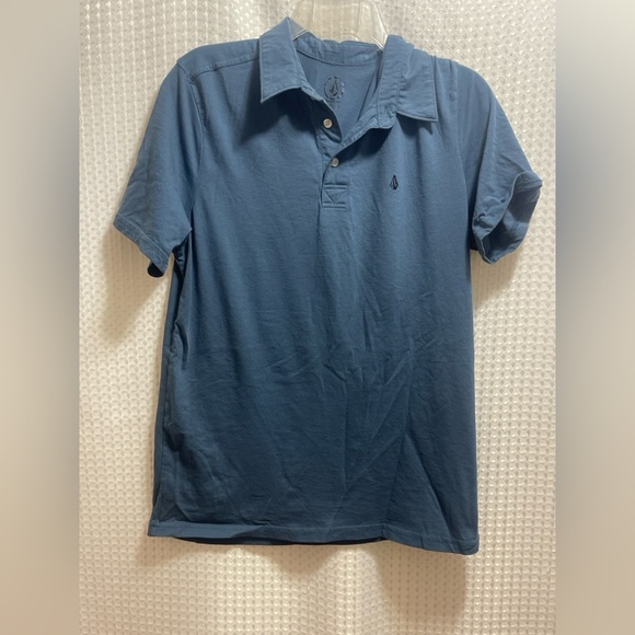 Volcom Men’s Polo Shirt Blue Size M Short Sleeve Casual Logo - Picture 1 of 3